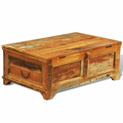 vidaXL Coffee Table with Storage Vintage Reclaimed Wood - Brown - 85 x 50 x 35 cm