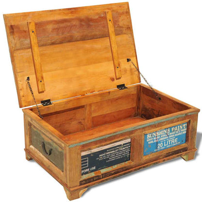 vidaXL Coffee Table with Storage Vintage Reclaimed Wood - Brown - 85 x 50 x 35 cm
