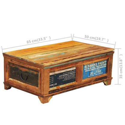 vidaXL Coffee Table with Storage Vintage Reclaimed Wood - Brown - 85 x 50 x 35 cm