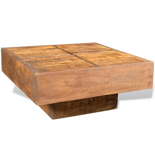 vidaXL Coffee Table Brown Square Solid Mango Wood - 68 x 68 x 28 cm