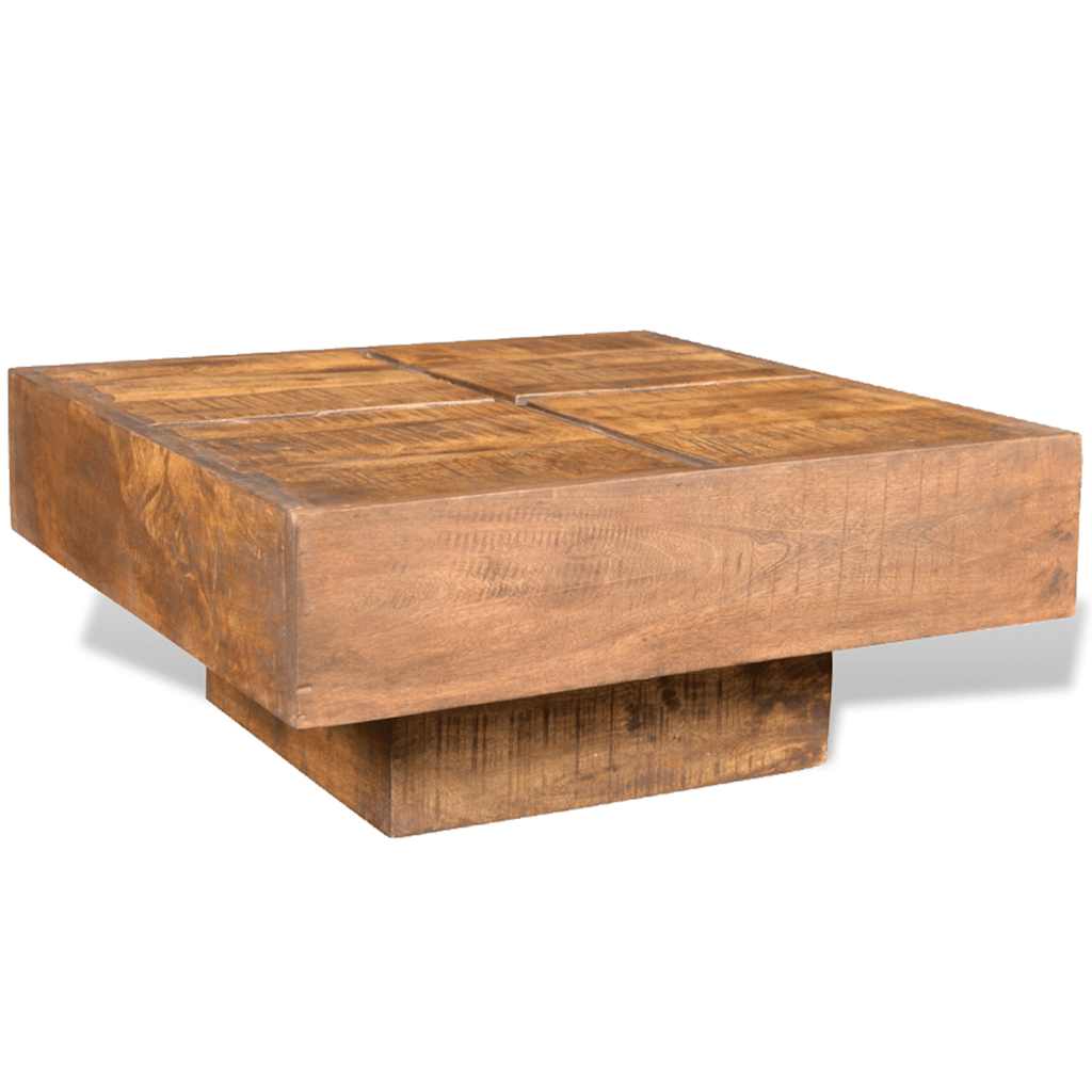 vidaXL Coffee Table Brown Square Solid Mango Wood - 68 x 68 x 28 cm