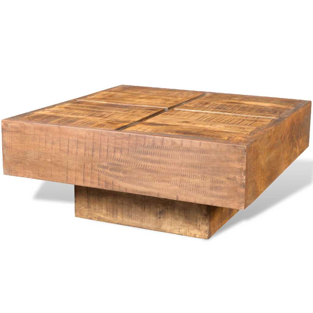 vidaXL Coffee Table Brown Square Solid Mango Wood - 68 x 68 x 28 cm