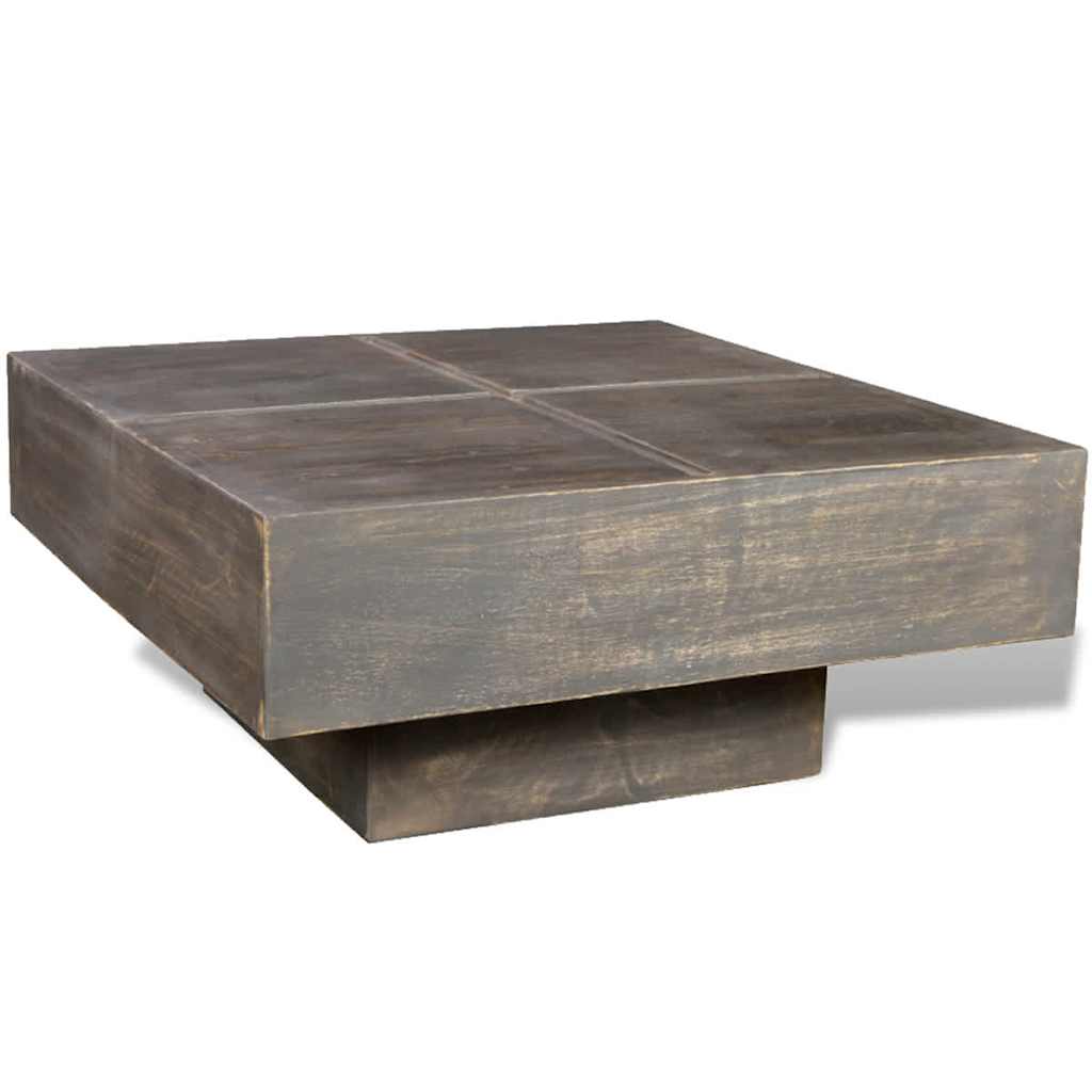 vidaXL Coffee Table Dark Brown Square Solid Mango Wood - 68 x 68 x 28 cm