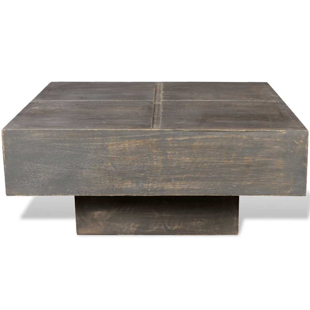 vidaXL Coffee Table Dark Brown Square Solid Mango Wood - 68 x 68 x 28 cm