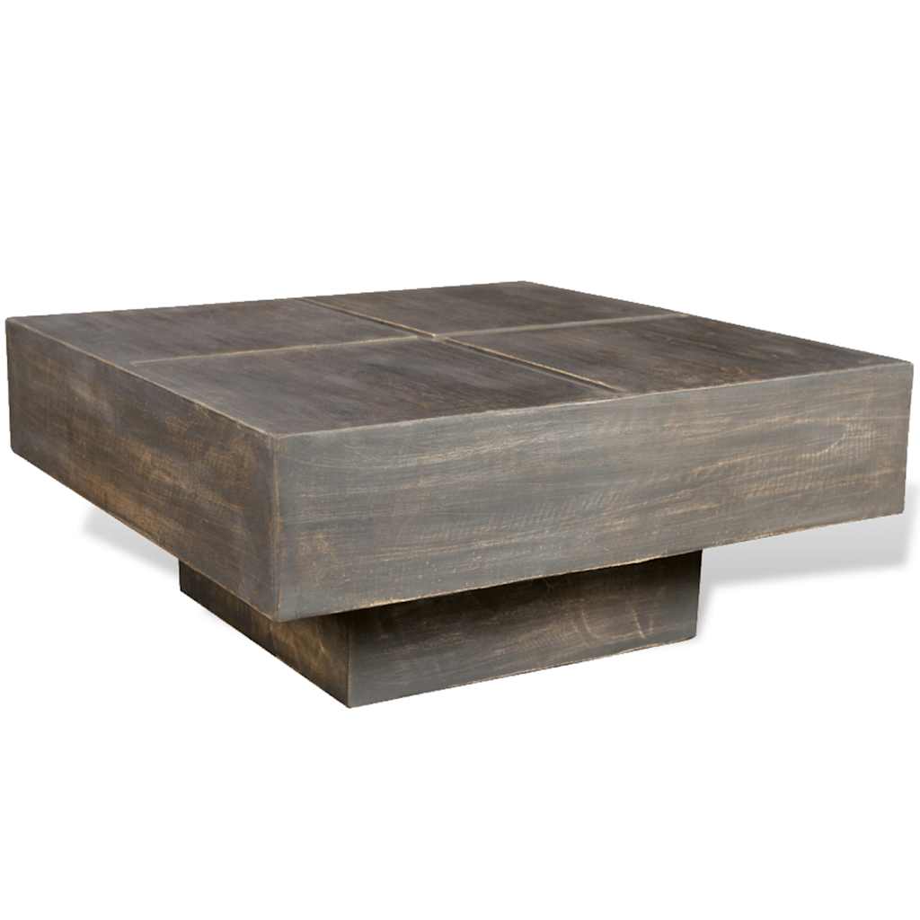 vidaXL Coffee Table Dark Brown Square Solid Mango Wood - 68 x 68 x 28 cm