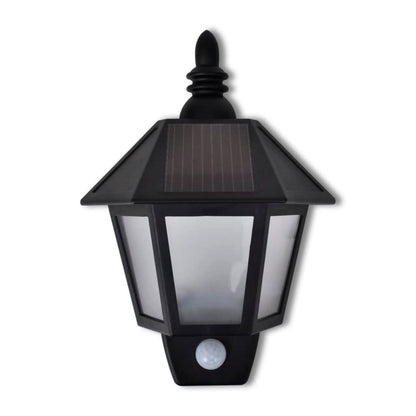 vidaXL Solar Wall Lamp with Motion Sensor 2 pcs - Black