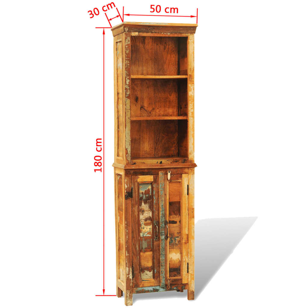 Vintage Style Reclaimed Solid Wood Bookshelf - Brown