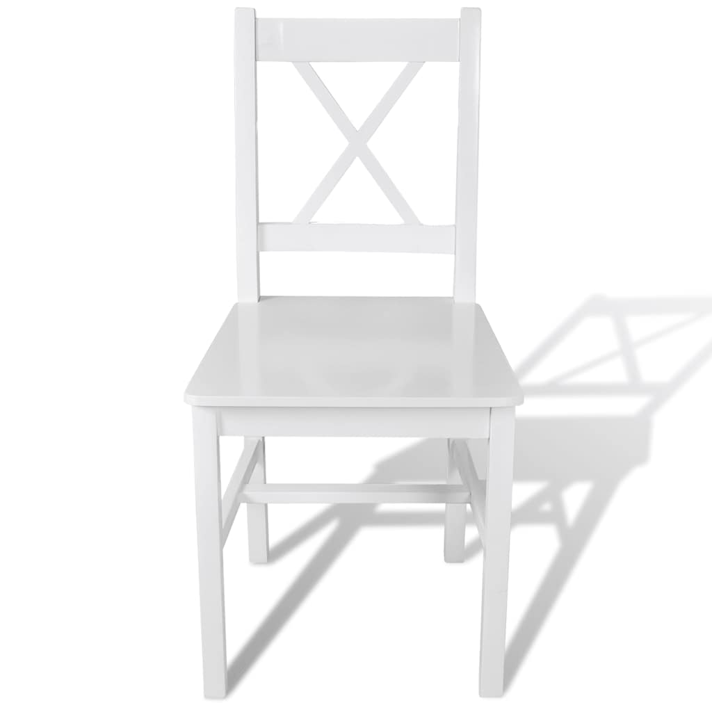 vidaXL Dining Chairs 2 pcs White Pinewood - 41.4 x 45.5 x 85.5 cm