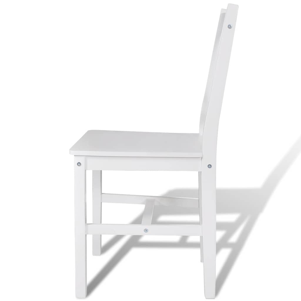 vidaXL Dining Chairs 2 pcs White Pinewood - 41.4 x 45.5 x 85.5 cm