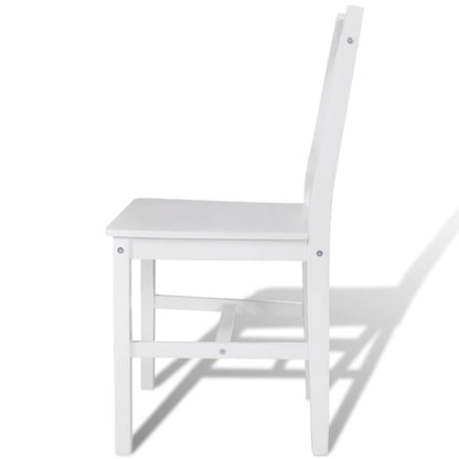 vidaXL Dining Chairs 2 pcs White Pinewood - 41.4 x 45.5 x 85.5 cm