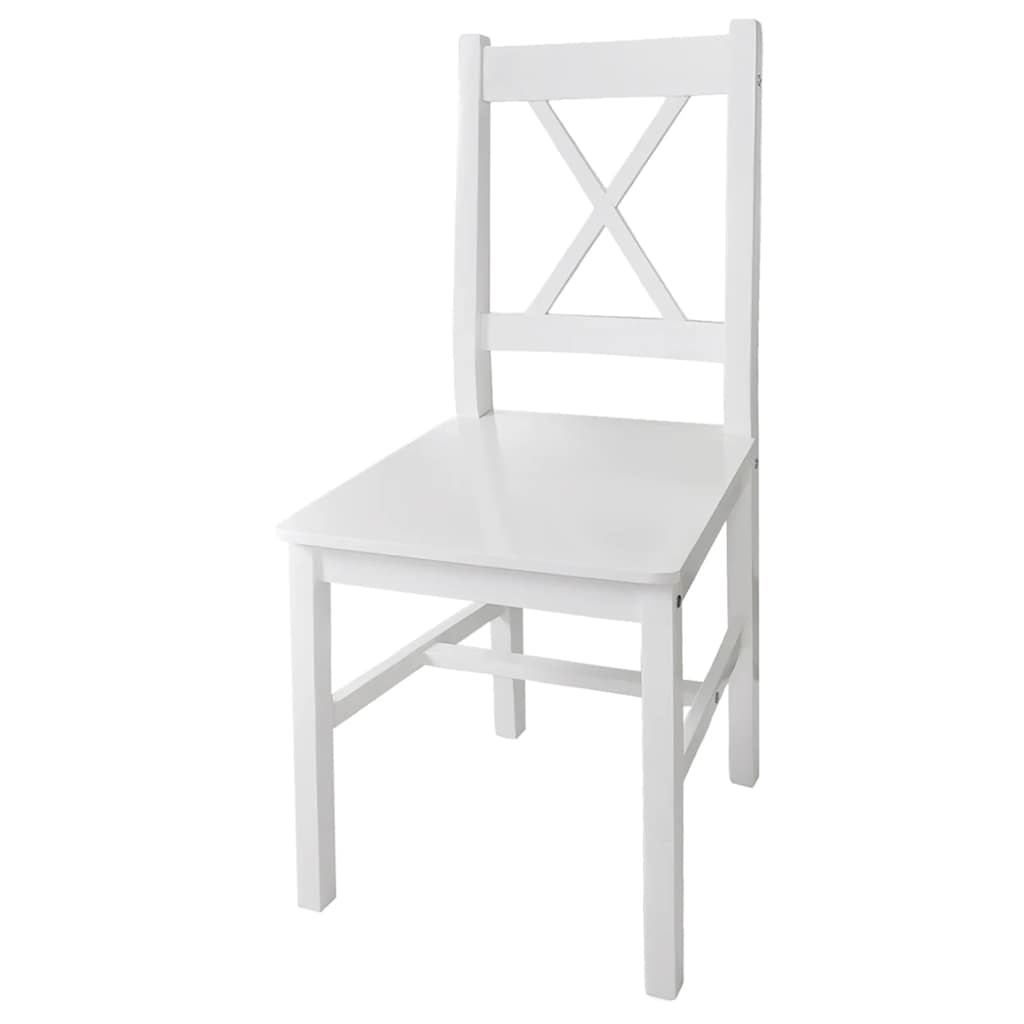 vidaXL Dining Chairs 4 pcs White Pinewood - 41.4 x 45.5 x 85.5 cm