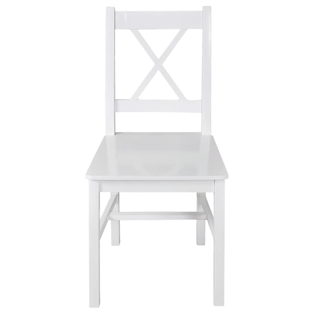 vidaXL Dining Chairs 4 pcs White Pinewood - 41.4 x 45.5 x 85.5 cm