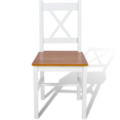 vidaXL Dining Chairs 2 pcs White Pinewood - 41.4 x 45.5 x 85.5 cm - 67789