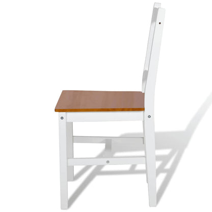 vidaXL Dining Chairs 2 pcs White Pinewood - 41.4 x 45.5 x 85.5 cm - 67789