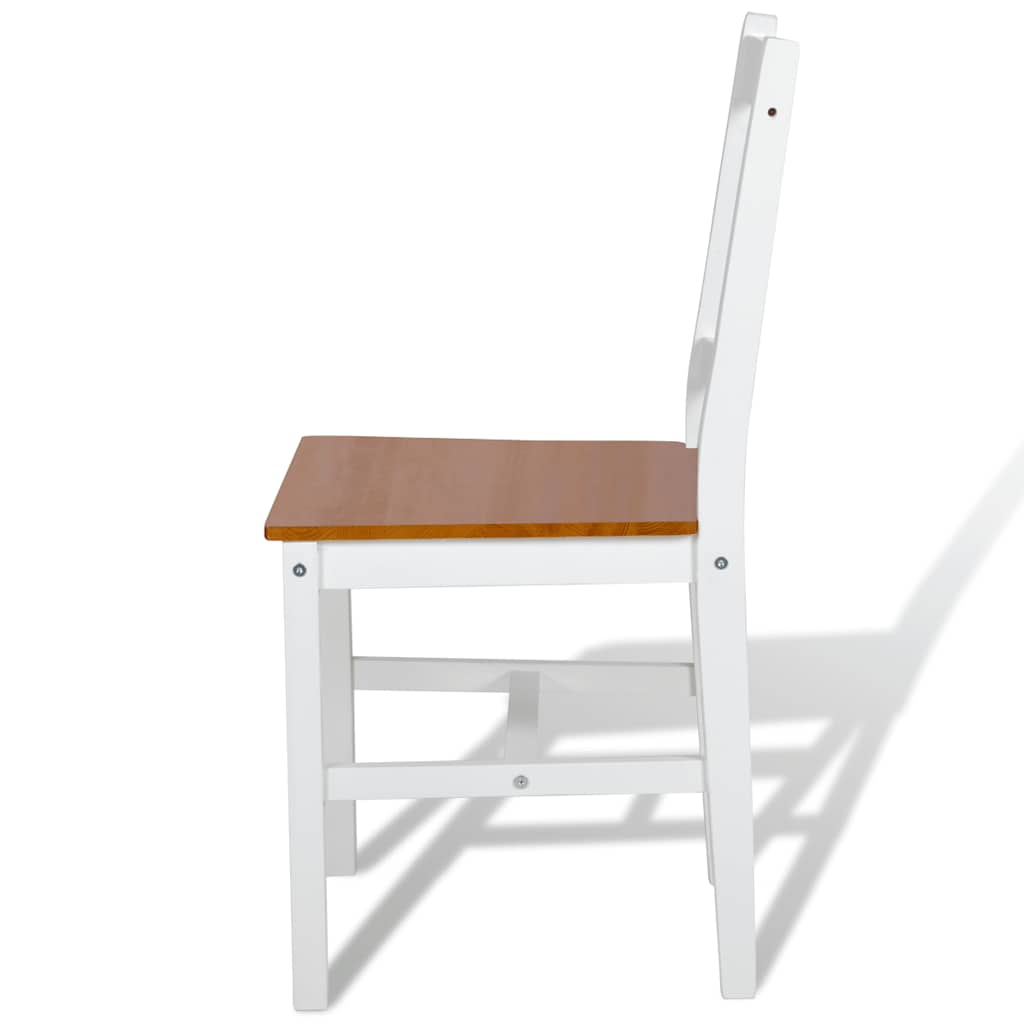 vidaXL Dining Chairs 4 pcs White Pinewood - 41.4 x 45.5 x 85.5 cm - 67790