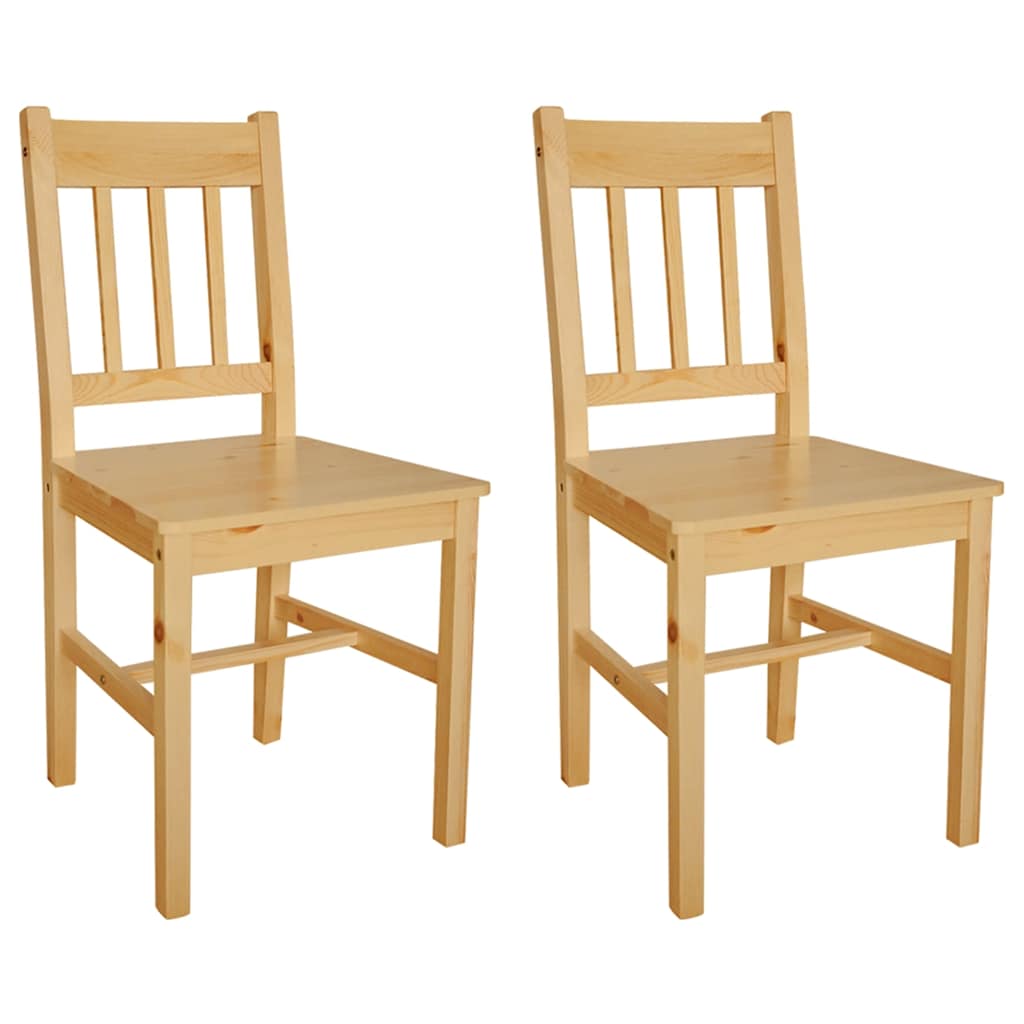 vidaXL Dining Chairs 2 pcs Pinewood - Beige - 41.5 x 45.5 x 86 cm
