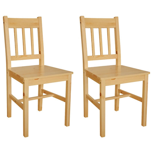 vidaXL Dining Chairs 2 pcs Pinewood - Beige - 41.5 x 45.5 x 86 cm