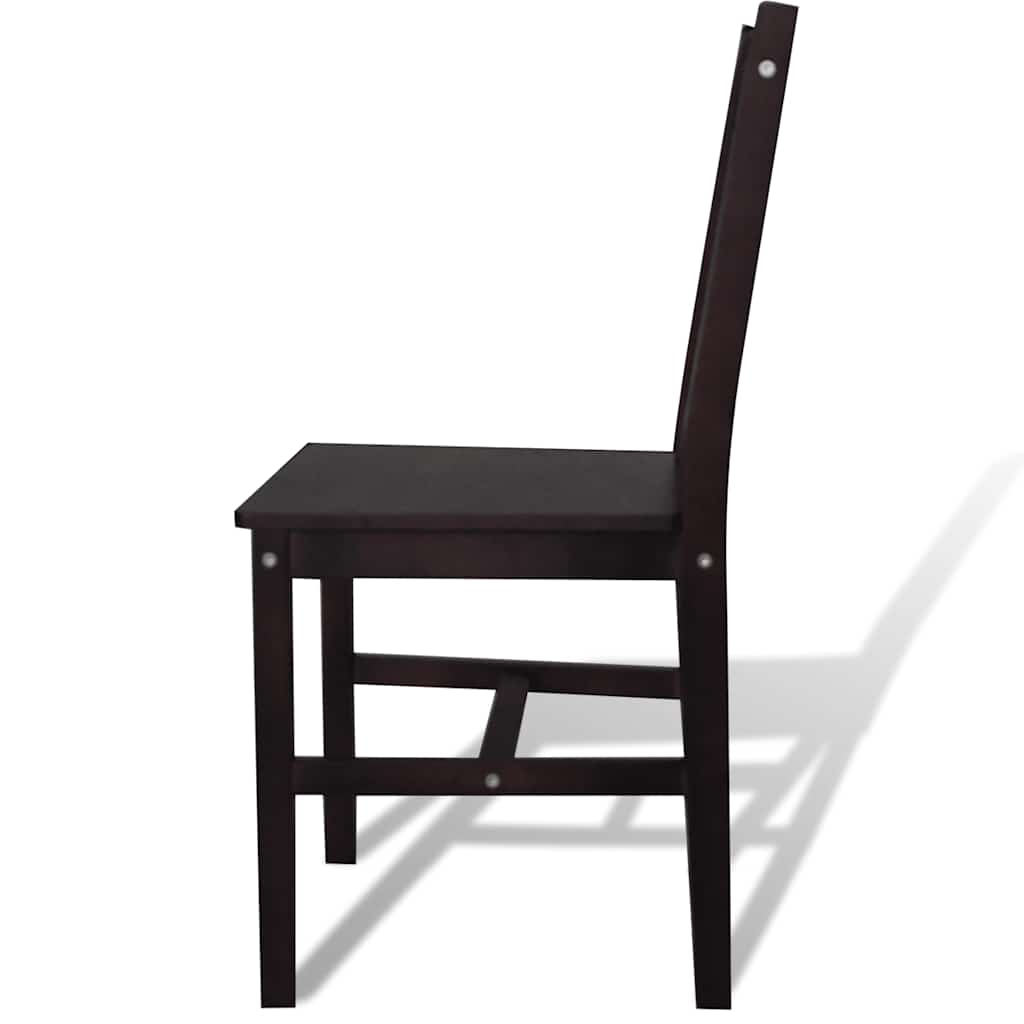 vidaXL Dining Chairs 4 pcs Dark Brown Pinewood - 41.5 x 45.5 x 86 cm