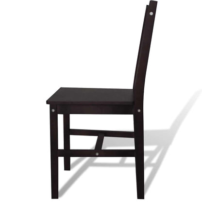 vidaXL Dining Chairs 4 pcs Dark Brown Pinewood - 41.5 x 45.5 x 86 cm