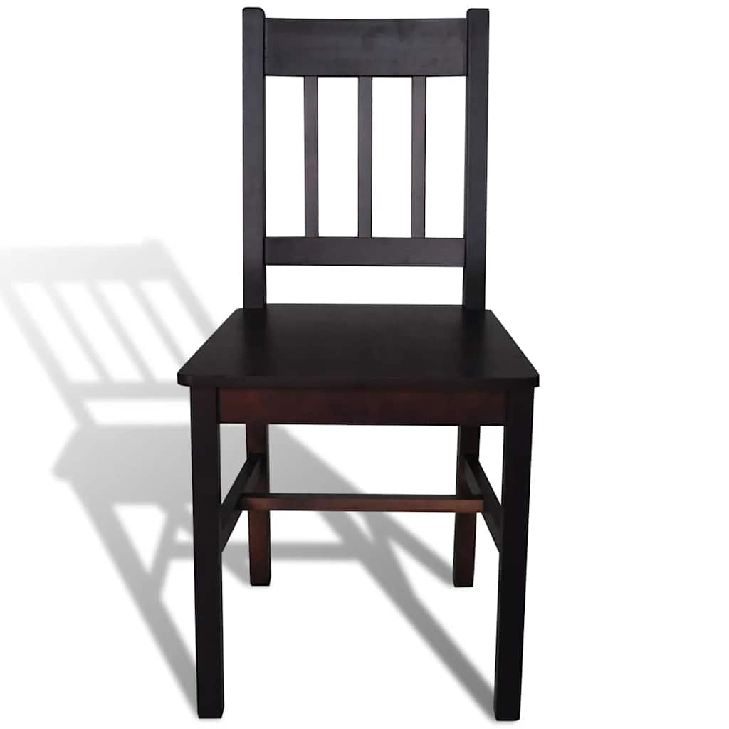 vidaXL Dining Chairs 4 pcs Dark Brown Pinewood - 41.5 x 45.5 x 86 cm