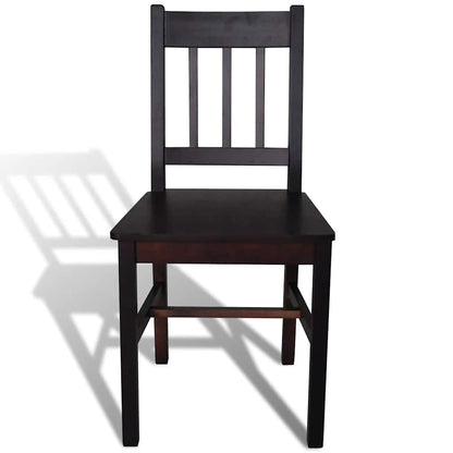 vidaXL Dining Chairs 4 pcs Dark Brown Pinewood - 41.5 x 45.5 x 86 cm