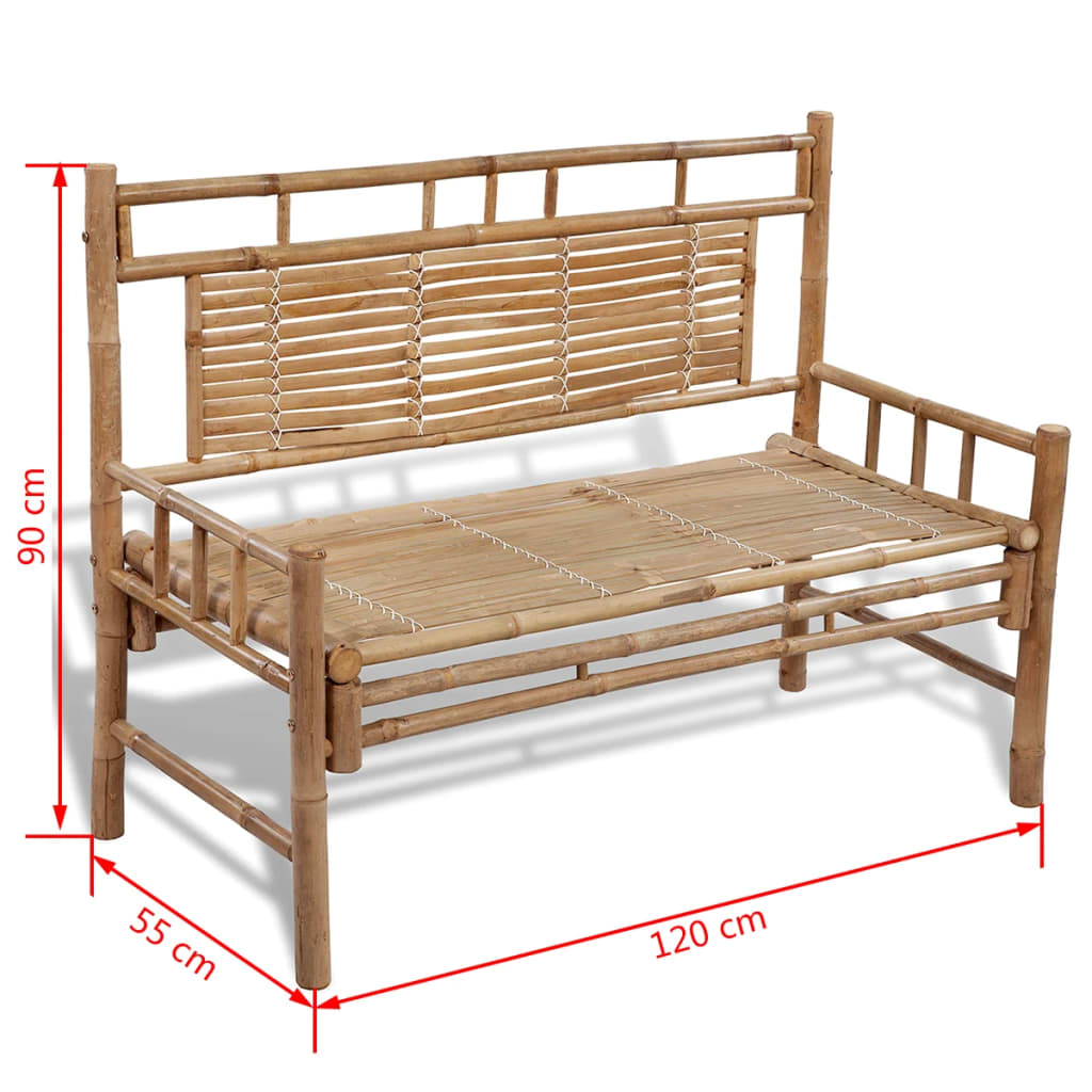 vidaXL Garden Bench 120 cm Bamboo - Brown