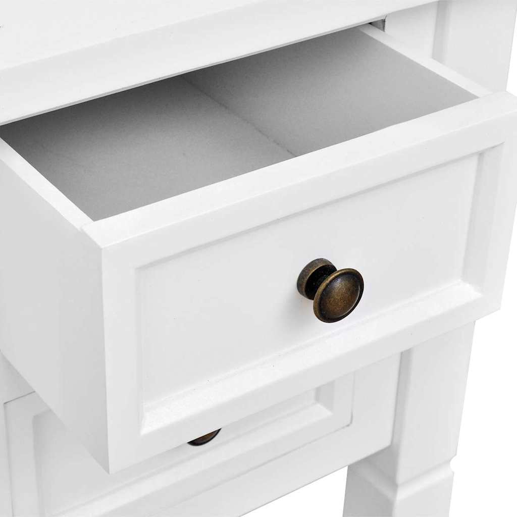 241533 White Writing Desk with 5 Drawers - 109.5 x 45 x 77.5 cm