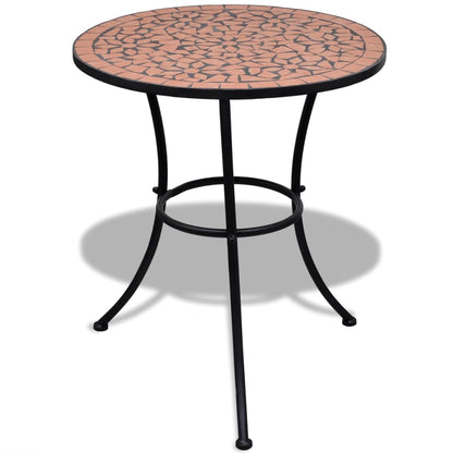 vidaXL Bistro Table Terracotta 60 cm Mosaic - Brown - 60 x 70 cm