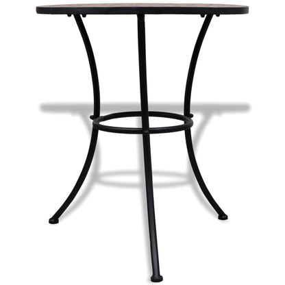 vidaXL Bistro Table Terracotta 60 cm Mosaic - Brown - 60 x 70 cm