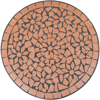 vidaXL Bistro Table Terracotta 60 cm Mosaic - Brown - 60 x 70 cm