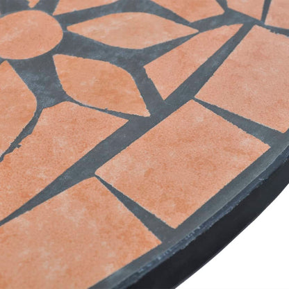 vidaXL Bistro Table Terracotta 60 cm Mosaic - Brown - 60 x 70 cm