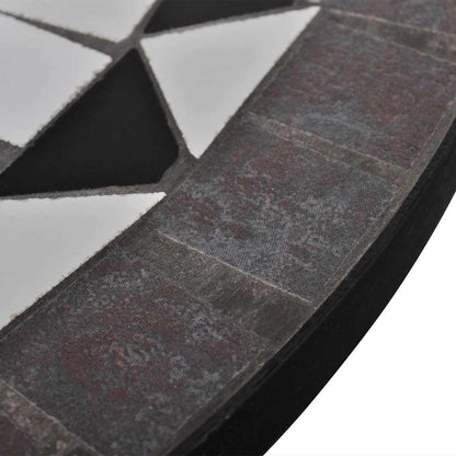 vidaXL Bistro Table Black and White 60 cm Mosaic - 60 x 70 cm