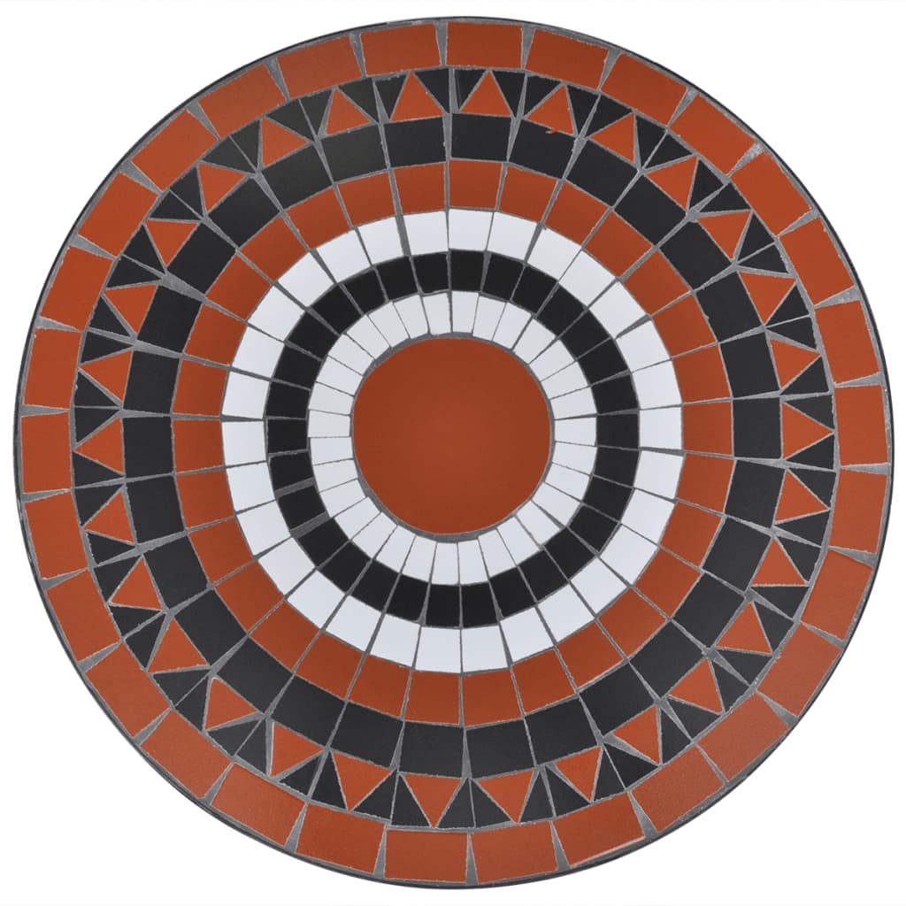 vidaXL Bistro Table Terracotta and White 60 cm Mosaic - 60 x 70 cm