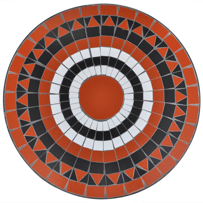 vidaXL Bistro Table Terracotta and White 60 cm Mosaic - 60 x 70 cm