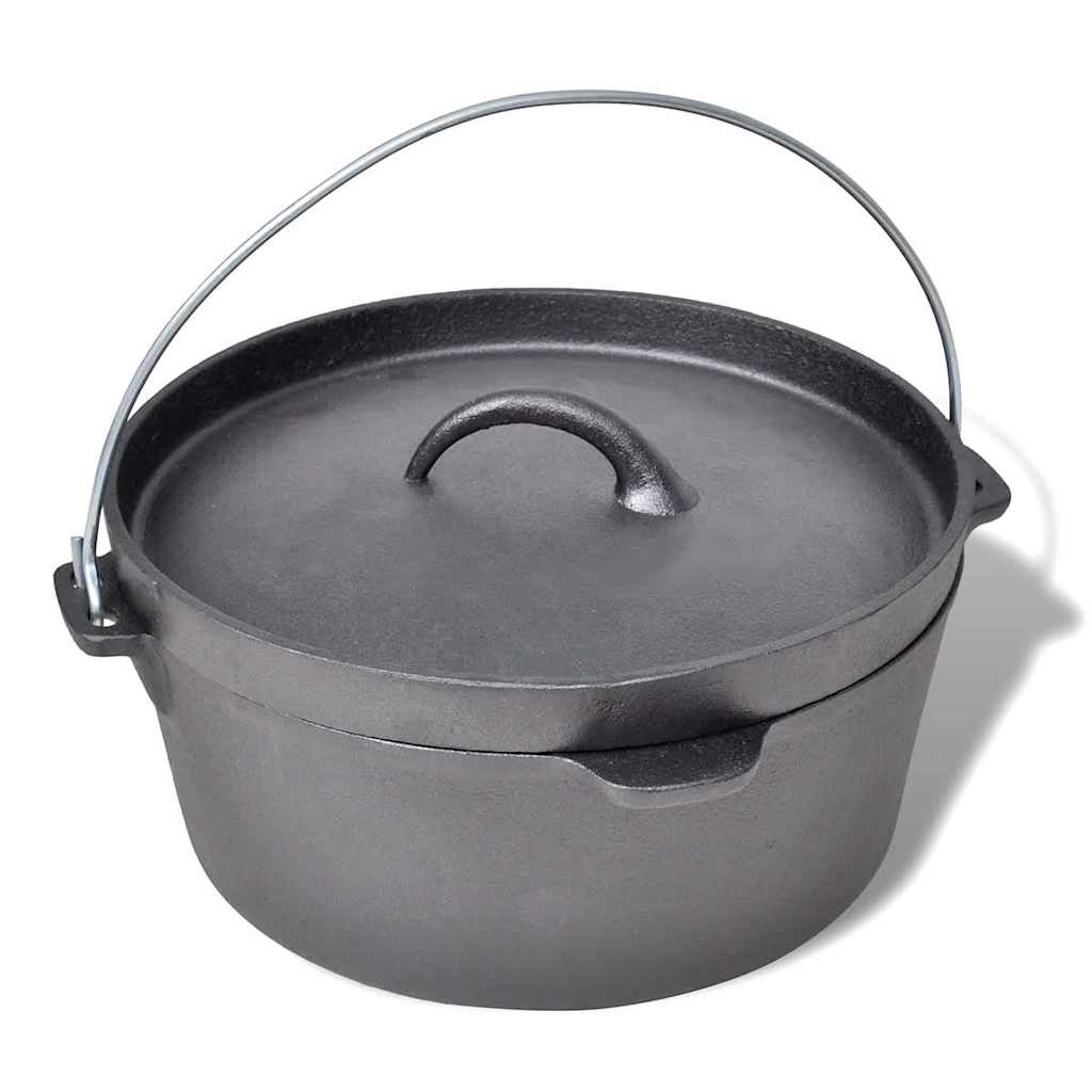 vidaXL Dutch Oven 4.2 L including Accessories - Black - 30 x 27 x 15 cm