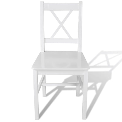 vidaXL Dining Chairs 6 pcs White Pinewood - 41.5 x 45.5 x 85.5 cm