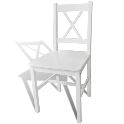 vidaXL Dining Chairs 6 pcs White Pinewood - 41.5 x 45.5 x 85.5 cm