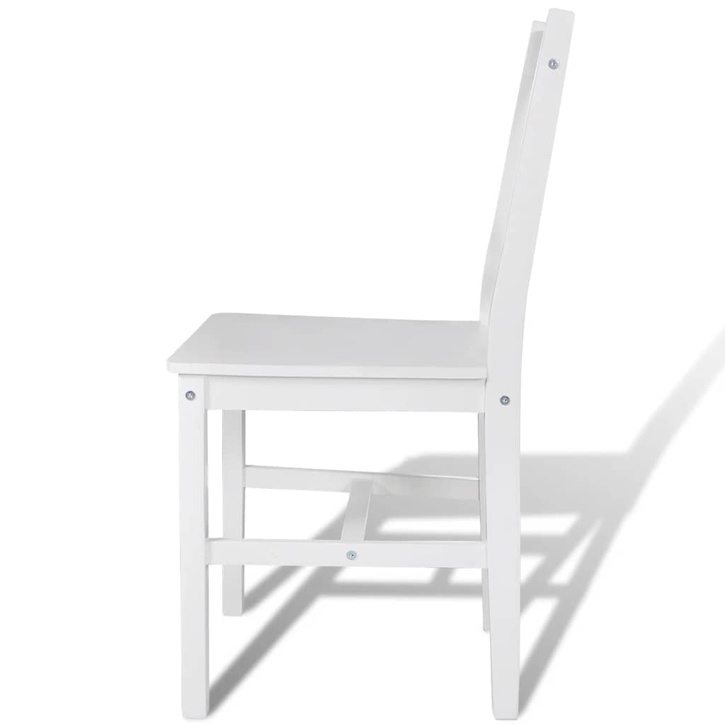 vidaXL Dining Chairs 6 pcs White Pinewood - 41.5 x 45.5 x 85.5 cm