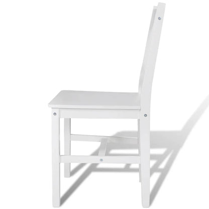 vidaXL Dining Chairs 6 pcs White Pinewood - 41.5 x 45.5 x 85.5 cm