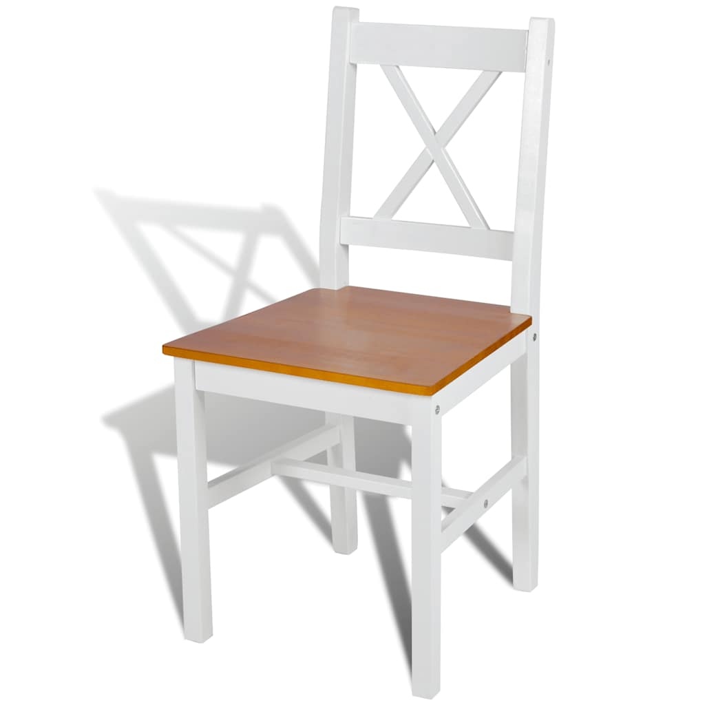 vidaXL Dining Chairs 6 pcs White Pinewood - 41.5 x 45.5 x 85.5 cm - 67986