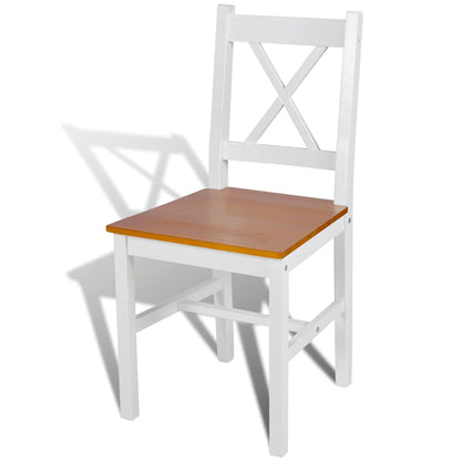 vidaXL Dining Chairs 6 pcs White Pinewood - 41.5 x 45.5 x 85.5 cm - 67986