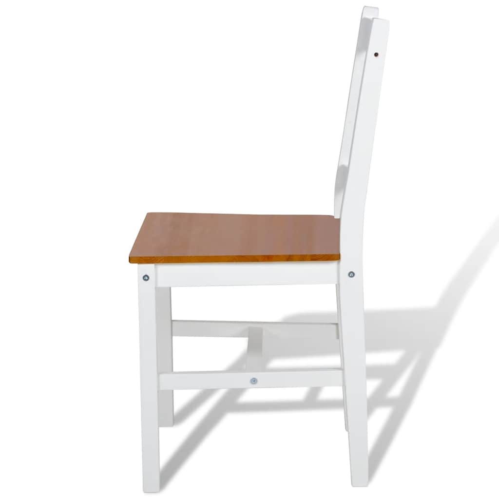 vidaXL Dining Chairs 6 pcs White Pinewood - 41.5 x 45.5 x 85.5 cm - 67986