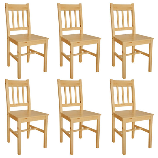 vidaXL Dining Chairs 6 pcs Pinewood - Beige - 41.5 x 45.5 x 86 cm