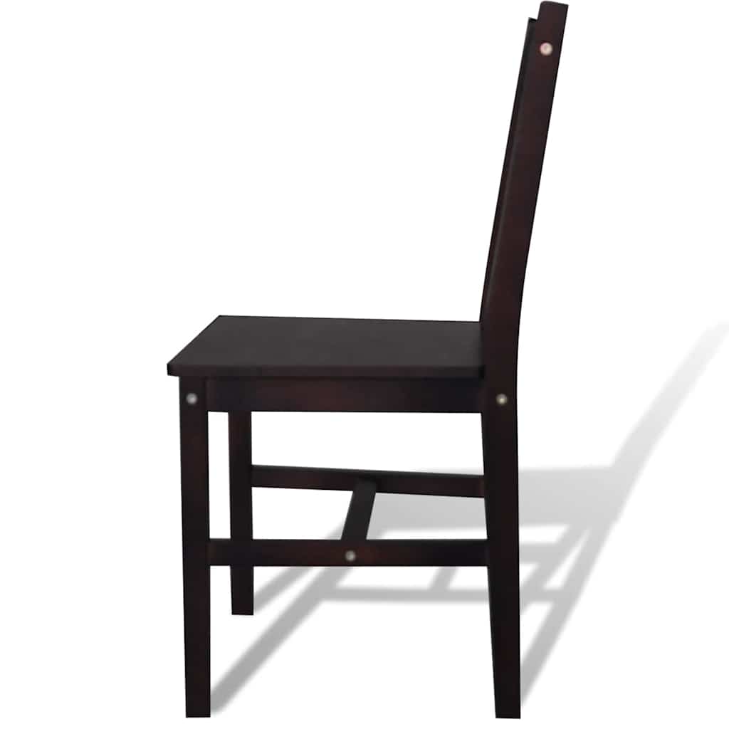 vidaXL Dining Chairs 6 pcs Dark Brown Pinewood - 41.5 x 45.5 x 86 cm