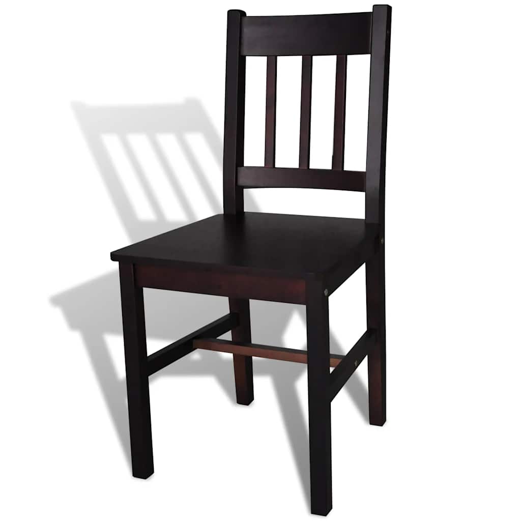 vidaXL Dining Chairs 6 pcs Dark Brown Pinewood - 41.5 x 45.5 x 86 cm