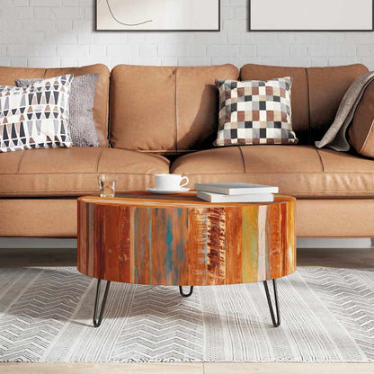 vidaXL Coffee Table Solid Reclaimed Wood Round - Brown - 70 x 38 x 70 cm