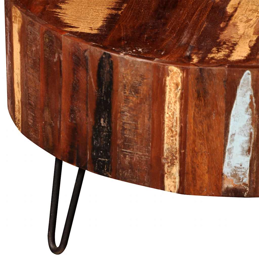 vidaXL Coffee Table Solid Reclaimed Wood Round - Brown - 70 x 38 x 70 cm