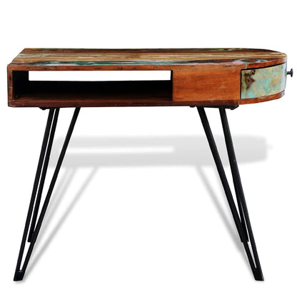 241641 vidaXL Desk Reclaimed Solid Wood with Iron Legs - Brown - 97 x 45 x 76 cm