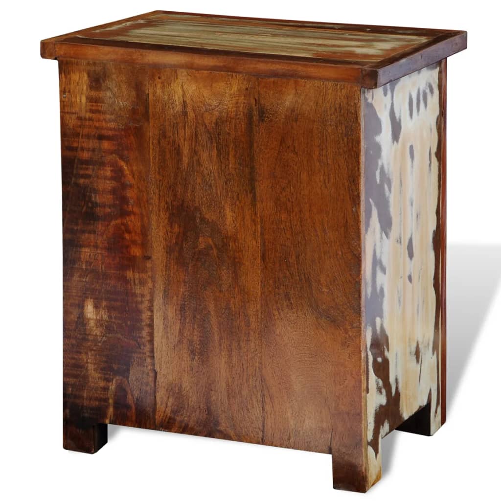 vidaXL Nightstand with 2 Drawers Solid Reclaimed Wood - Brown - 43 x 35 x 51 cm