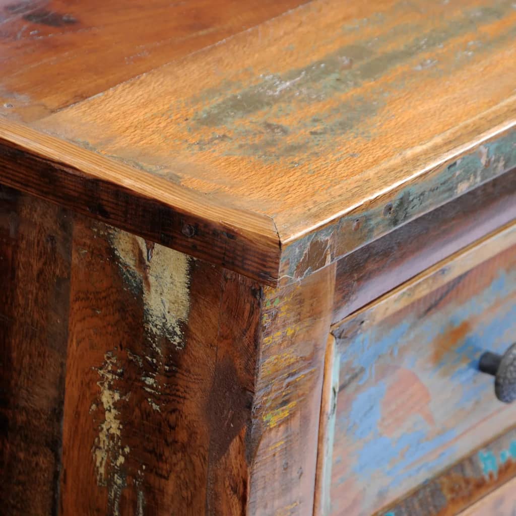 vidaXL Nightstand with 2 Drawers Solid Reclaimed Wood - Brown - 43 x 35 x 51 cm